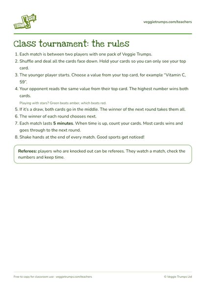 Preview of Tournament bracket and rules