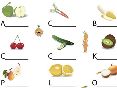 Preview of the Name That Fruit (and Veg) worksheet